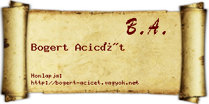 Bogert Acicét névjegykártya